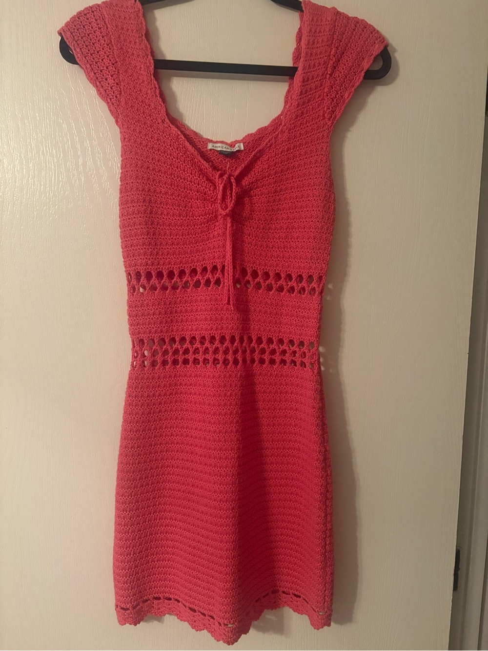 American eagle Crocheted Coral Knit Dress. Small